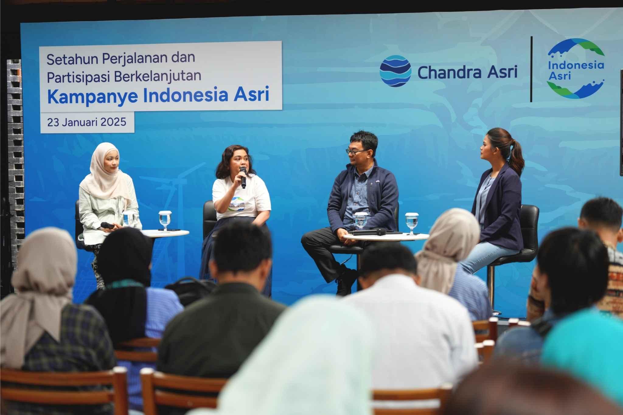 Panel discussion of Chandra Asri &amp; Indonesia Asri Campaign, featuring speakers and audience on January 23, 2025